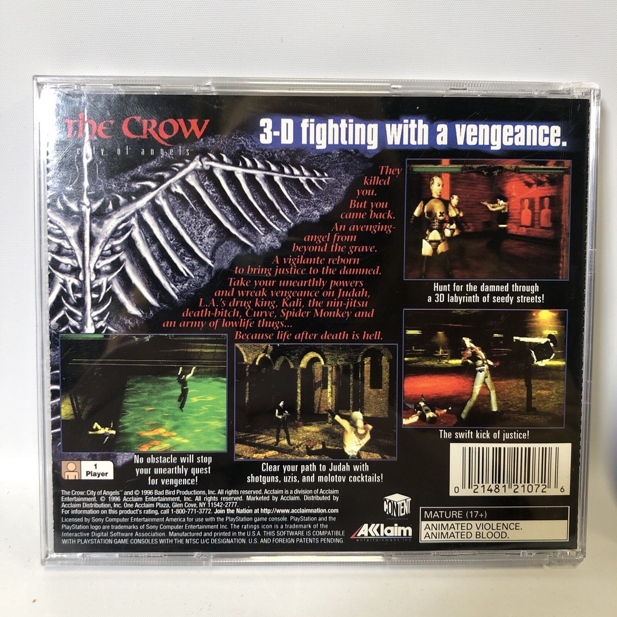 THE CROW 帯付き PlayStation The Crow City of Angels (Sony PlayStation 1 1997) PS1 CIB