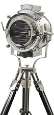 Vintage Modern Collectible Chrome Searchlight Home Black Screw Tripod Nautical
