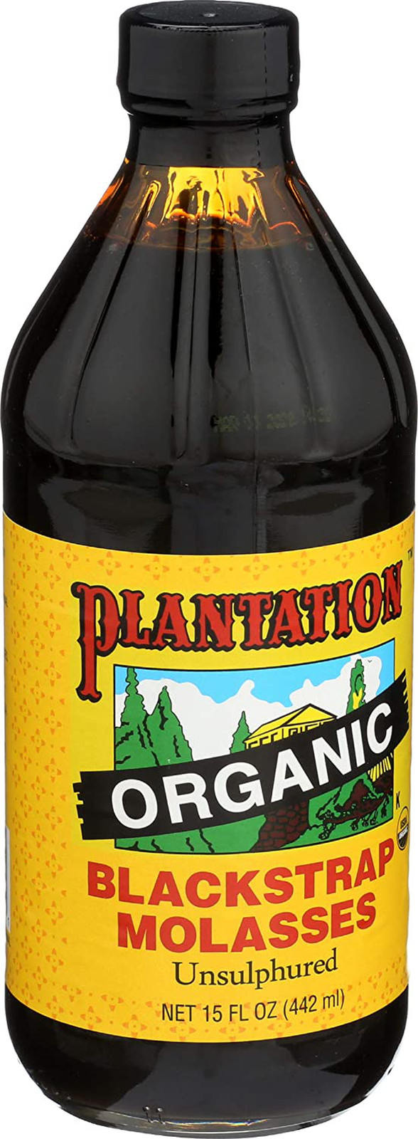 Plantation Organic Blackstrap Molasses, 15 oz Bottle (Unsulphured) High