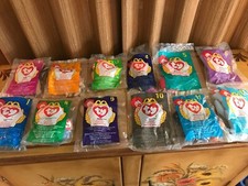 1998 Lot McDonalds Happy Meal Toys Teenie Beanie Babies Complete Set of 12 NIP