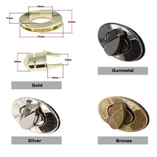 Bag Clasp Twist Lock Nickel Oval Catch Closure Plated Turn lock Bag Purse Belt