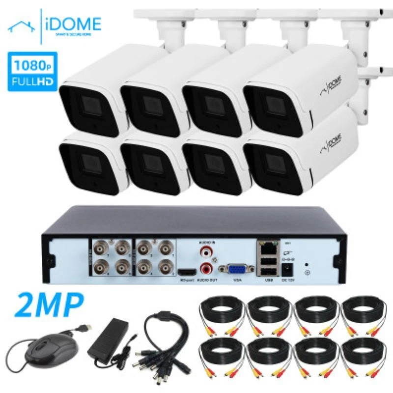 IDOME CCTV HOME SECURITY 2MP 8 CHANNEL DVR KIT COMPLETE FULL HD (FREE BALUN) UK - Image 2 of 4