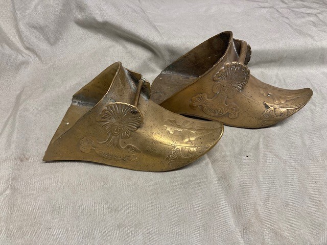 South American Antique Brass Horse Stirrups for Saddle with Patina