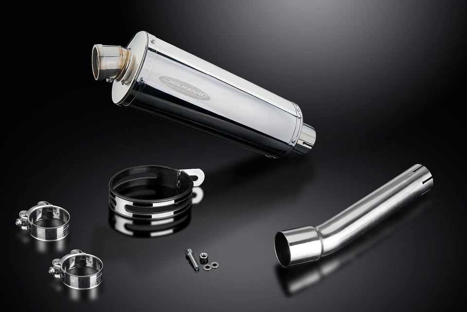 铃木 DR650S DR650R 1990 - 1995 一脚蹬 14 英寸椭圆形不锈钢排气消声器套件 — 第 3/4 张图片