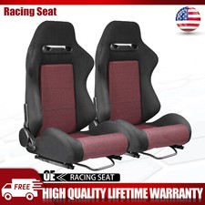 New Universal Racing Seats 2pcs Pvc Suede And Leather Racing Bucket Seats New Universal Racing Seats 2pcs Pvc Suede And Leather Racing Bucket Seats