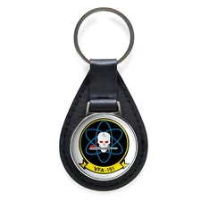 VFA-151 'Vigilantes' Black Leather Keychain Silver Keyring Military Gift