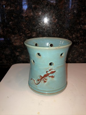 Bougeoir Poterie The Kilnworks Salamandre/Lézard - Fabriqué à St Thomas Îles Vierges, Occasion Comme Neuf