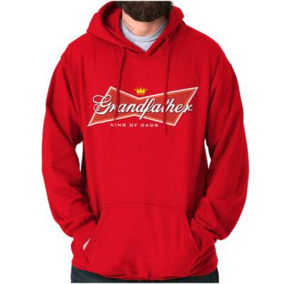 Grandfather King Of Beers Fathers Day Drunk Mens Hooded Sweatshirts Hoodie Tops