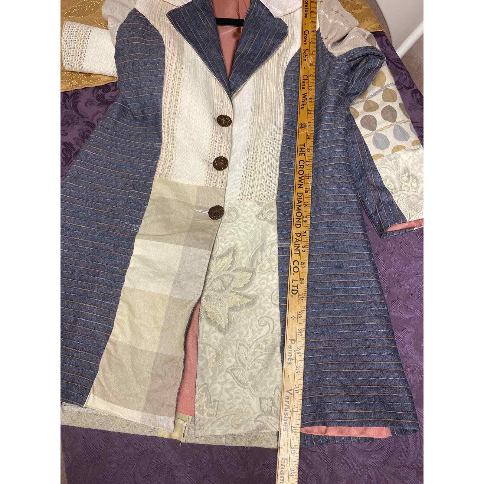 Vintage Patchwork Blazer Jacket Small - image 7