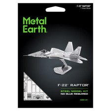 Fascinations Metal Earth F22 F-22 Raptor Aircraft 3D Steel Model Kit MMS050