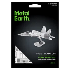 Fascinations Metal Earth F22 F-22 Raptor Aircraft 3D Steel Model Kit MMS050