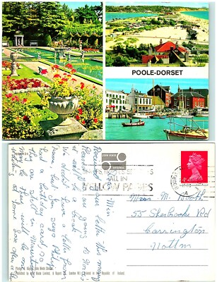 S03-6932, MULTIPLE VIEWS POOLE-DORSET, UK 1970S POSTMARKED, POSTCARD
