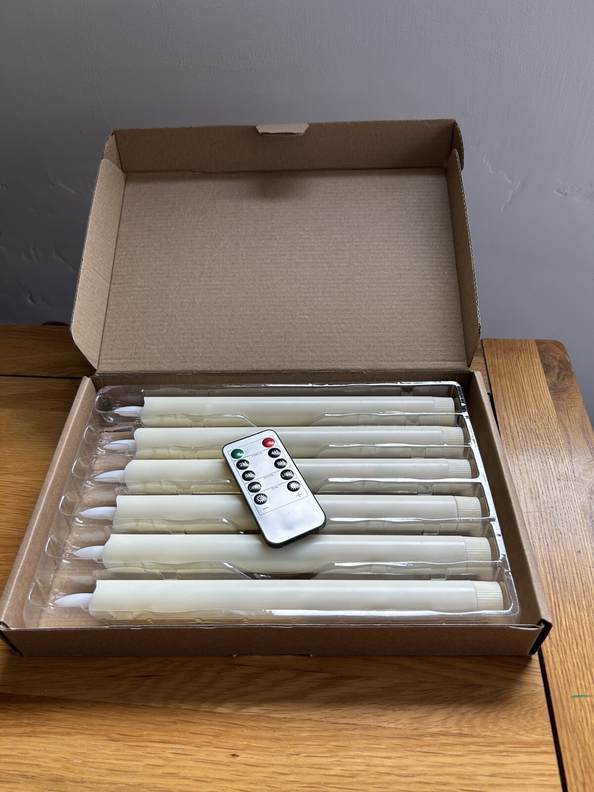 6Pcs Remote Control Flickering Flameless Taper LED Candles Light With