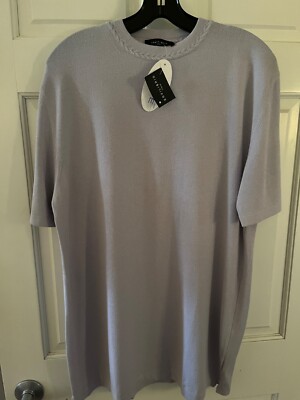 NEW! LUXURY EQUILIBRIO PALE LILAC ITALIAN T-SHIRT, XL, VERY SOFT, NWT $149