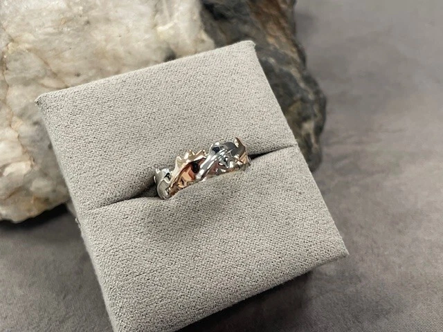 Welsh Silver & 9ct Rose Gold Royal Clogau Oak Ring Size N New Rare Wales 925 - image 2 of 4