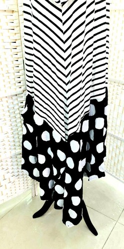 Stripes And Dots Dress By Kedem Sasson Asymmetrical Cut Size - 2 - - Picture 9 of 11