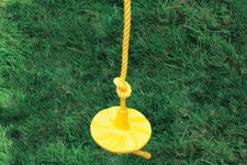 Climbing Swings Rope With Platforms And Disc Seat Yellow- Swing Set Accessories