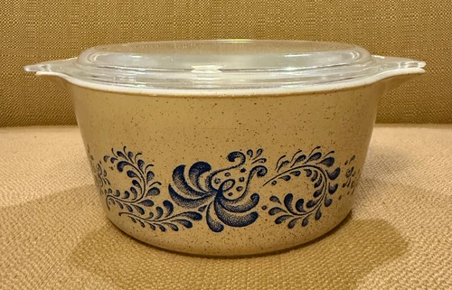 Vintage Pyrex Homestead Ovenware Casserole Dish 1.5Qt With Glass Lid 474-B