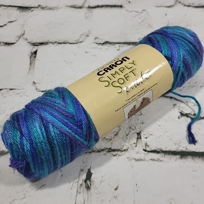 Brand New - Caron Simply Soft Yarn 4 oz 100% Acrylic Oceana Green Blue Purple
