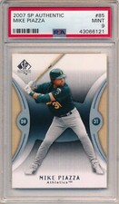 2007 Upper Deck SP Authentic #85 Mike Piazza, Oakland A's, HOF, PSA 9 (Mint).
