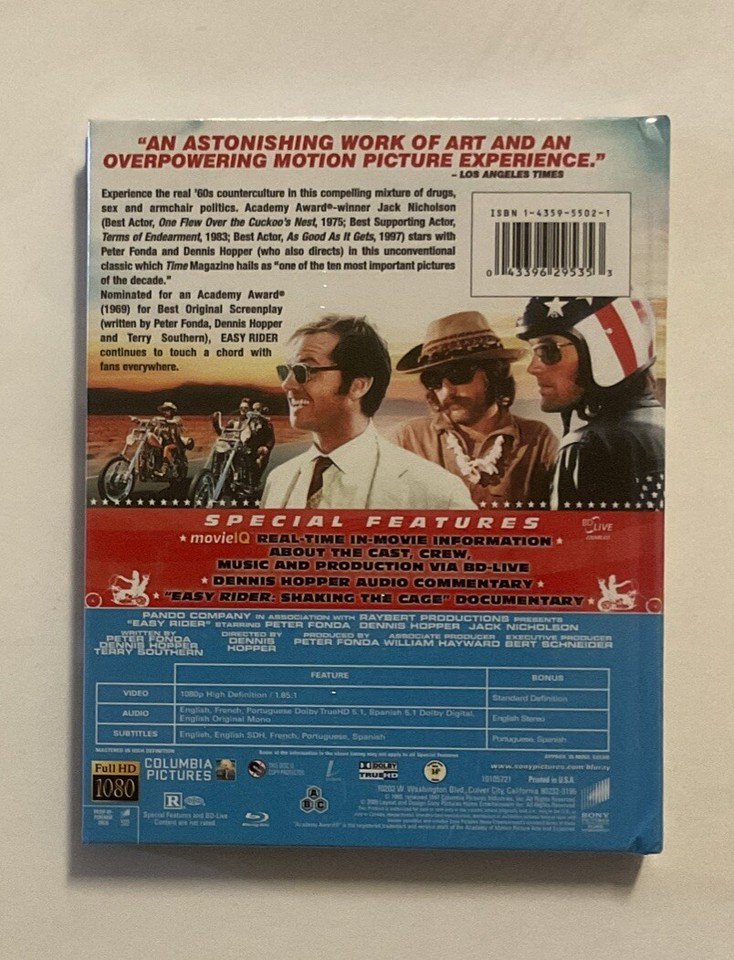 NEW Easy Rider Deluxe Edition (Bluray Disc, 2009, With Booklet) FREE