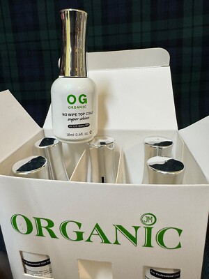 OG Organic No Wipe Top Coat Super Shine UV/LED Soak Off 0.6 oz 6 Pack