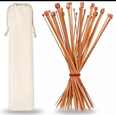 H&S Stricknadel-Set für Anfänger und Profis – 36 Bambus-Stricknadeln