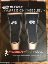 Black Compression 1 Pair Knee Sleeves Size S POWER Fabric Anti Slip Unisex NEW