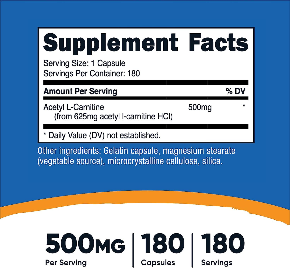 nutricost acetyl l-carnitine Nutricost Acetyl L-Carnitine 500mg, 180 Capsules, Non-GMO and Gluten Free
