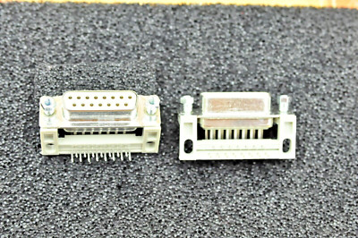 2 Stück Sub-D-Stecker 15 pol, 90° / Buchsen - Steckerleiste