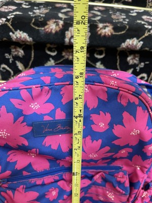 Vera Bradley Art Poppies Floral Backpack Laptop Nylon Blue  display picture 2