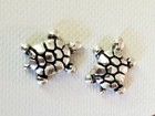 CUTE NEW 925 STERLING SILVER TINY 12MM TURTLE SWIMMING POST EARRINGS 2 GRAMS — photo 1