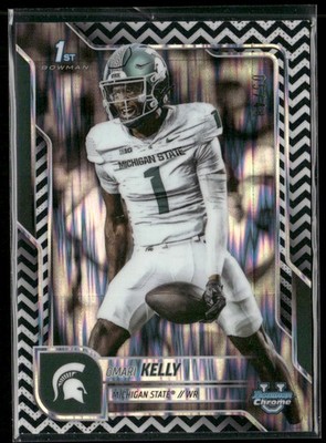 2025 Bowman U Chrome #38 Omari Kelly Black & White Stealth Refractor #/48
