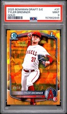 2025 BOWMAN DRAFT SAPPHIRE EDITION GOLD #37 TYLER BREMNER 49/50 PSA 9