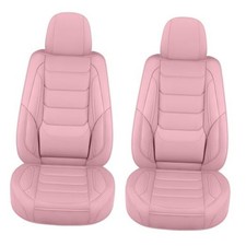 Front Seat Covers for Cars Breathable Leather Seat Covers Front Pair Pink3