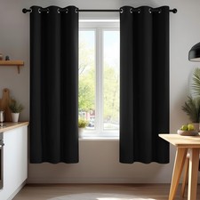 Black Blackout Curtains for Bedroom   Set of 2 42W x 63L Inch Thermal Insulat...