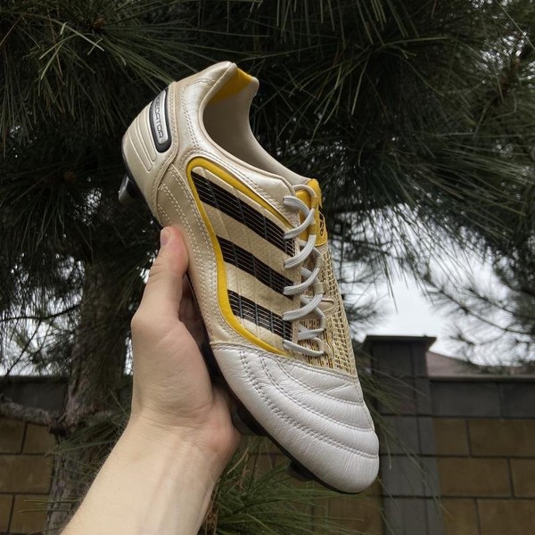 Men Adidas Football Shoes White Leather 43