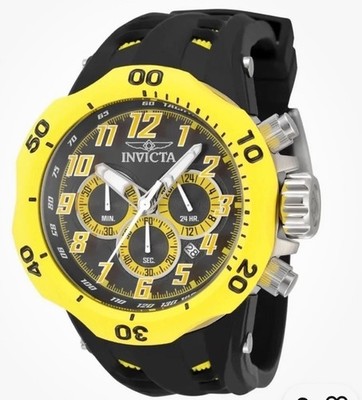 NWT  Invicta Venom Hydra Men's Watch New Yellow Black 52mm Large Collector Watch