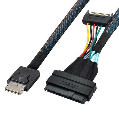 Oculink auf U.2 U.3 Kabel SFF-8611 SFF-8639 50cm NVMe SSD Intel Optane 0,5m Gen4