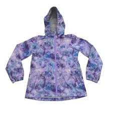 Helly Hansen Juniors Celeste Rain Jacket Kids Size 12 Purple Full Zip Hooded