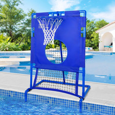 Pool Basketball Hoop   Football Target Net 2-In-1 Set, for Various Fun Game, 6 B