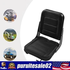 Black PVC Universal Forklift Seat with Sliding Track Lawn Mower & Tractor Seat