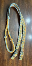1-inch Braided Nylon Barrel Rein with knots Approximately 80 Inches Long