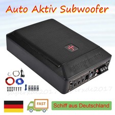 10'' Auto Untersitz Subwoofer+Kabelset Kompakt Aktiv-Subwoofer Bass Lautsprecher