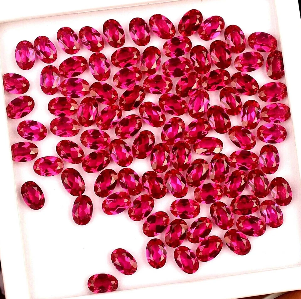 92 Pcs Natural Red Mogok Ruby 47.95 Ct Oval 6.x 4mm Certified Treated Gems 29S - Image 3 of 4