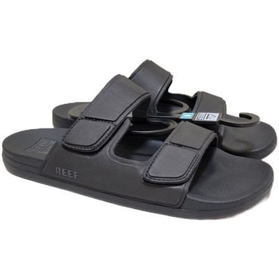 Reef Men Cushion Tradewind Double Strap Footbed Slide Sandals Size US 8 Black