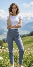 Vintage 80s Sergio Valente Jeans Women s Pink Blue Stripe High Rise Zipper 11