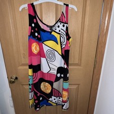 Michael Tyler Womans Tank Dress Multicolor XXL Abstract Art Sleeveless Pullover