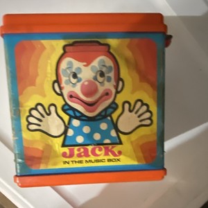 Clown Jack-in-the-Box Music Box Toy Metal Tin, Ages 3-5 Years