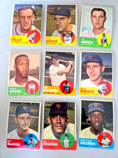 Lot of 9 1963 Topps NY. METS vintage baseball  JIM HICKMAN, CHOO CHOO COLEMAN